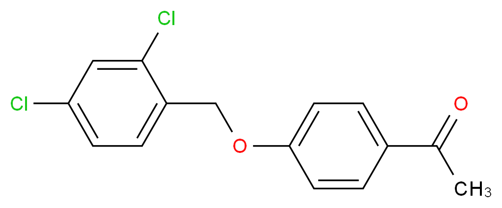 1-{4-[(2,4-Dichlorobenzyl)oxy]phenyl}-1-ethanone_分子结构_CAS_61292-27-1)
