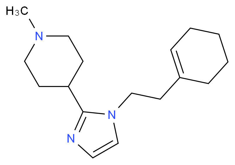 4-[1-(2-cyclohex-1-en-1-ylethyl)-1H-imidazol-2-yl]-1-methylpiperidine_分子结构_CAS_)