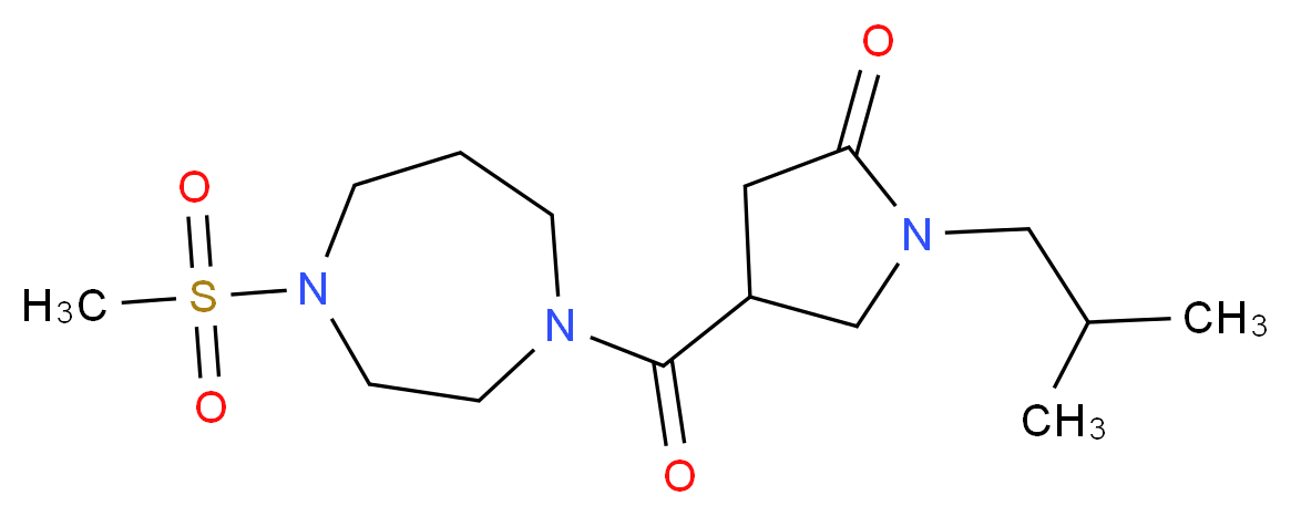 1-isobutyl-4-{[4-(methylsulfonyl)-1,4-diazepan-1-yl]carbonyl}pyrrolidin-2-one_分子结构_CAS_)