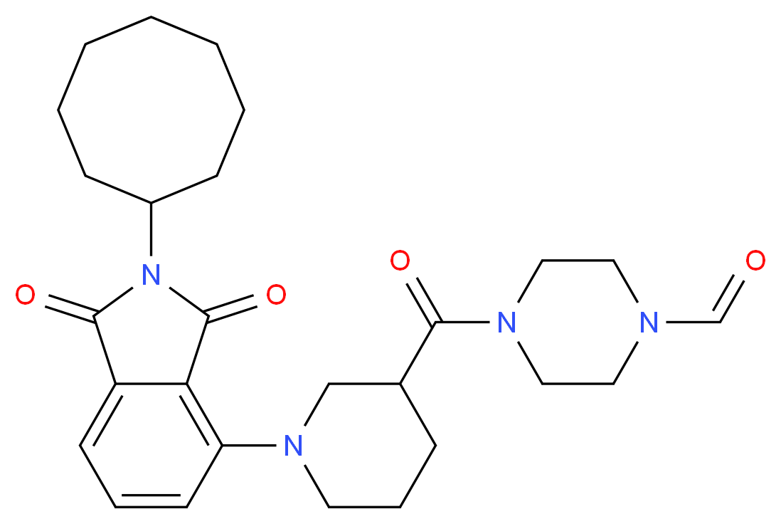 4-{[1-(2-cyclooctyl-1,3-dioxo-2,3-dihydro-1H-isoindol-4-yl)-3-piperidinyl]carbonyl}-1-piperazinecarbaldehyde_分子结构_CAS_)