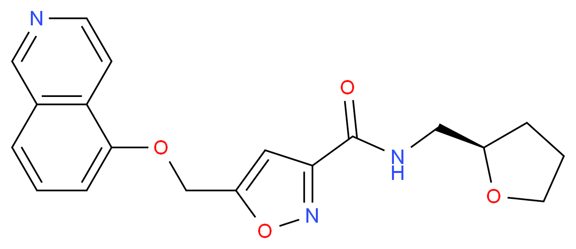 5-[(isoquinolin-5-yloxy)methyl]-N-[(2R)-tetrahydrofuran-2-ylmethyl]isoxazole-3-carboxamide_分子结构_CAS_)