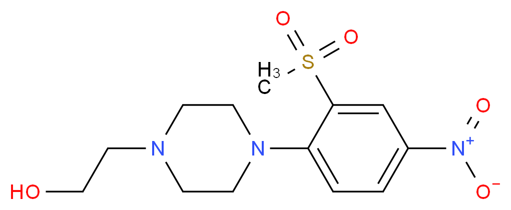 1-(2-Hydroxyethyl)-4-[2-(methylsulphonyl)-4-nitrophenyl]piperazine_分子结构_CAS_)