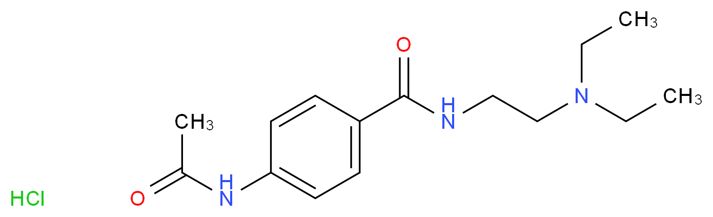 N-[2-(diethylamino)ethyl]-4-acetamidobenzamide hydrochloride_分子结构_CAS_34118-92-8