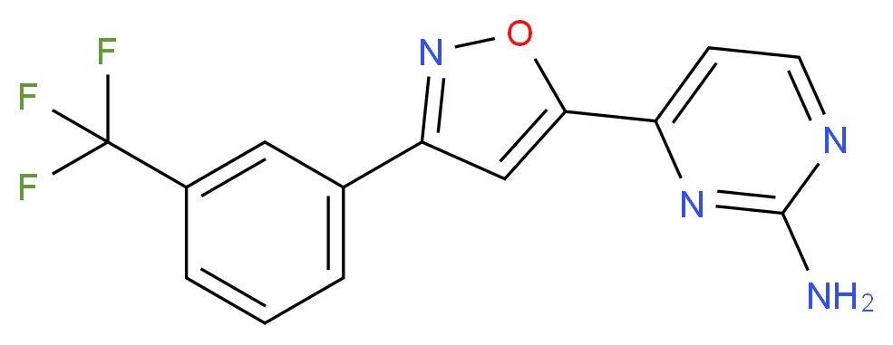 4-{3-[3-(trifluoromethyl)phenyl]-1,2-oxazol-5-yl}pyrimidin-2-amine_分子结构_CAS_264616-57-1
