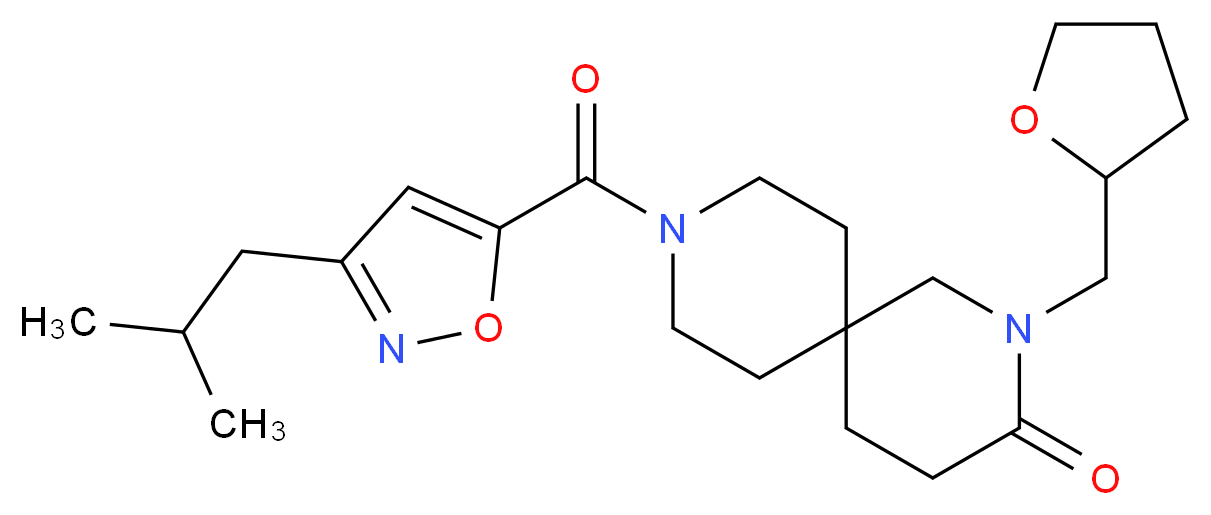 9-[(3-isobutylisoxazol-5-yl)carbonyl]-2-(tetrahydrofuran-2-ylmethyl)-2,9-diazaspiro[5.5]undecan-3-one_分子结构_CAS_)