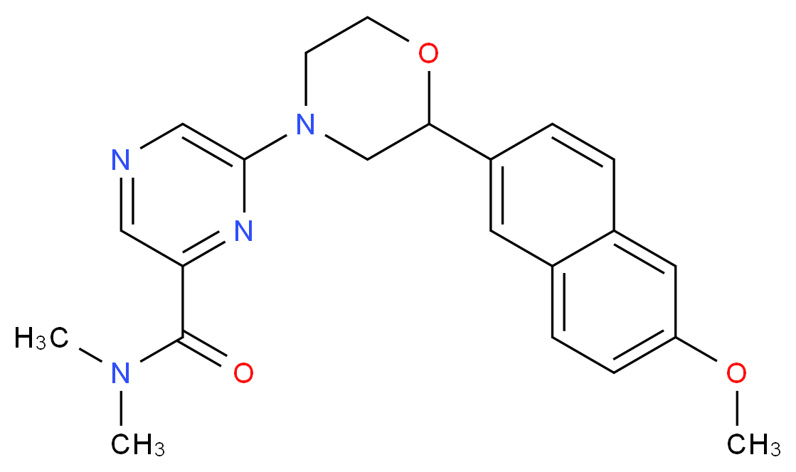 6-[2-(6-methoxy-2-naphthyl)morpholin-4-yl]-N,N-dimethylpyrazine-2-carboxamide_分子结构_CAS_)