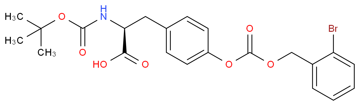 (2S)-3-[4-({[(2-bromophenyl)methoxy]carbonyl}oxy)phenyl]-2-{[(tert-butoxy)carbonyl]amino}propanoic acid_分子结构_CAS_47689-67-8