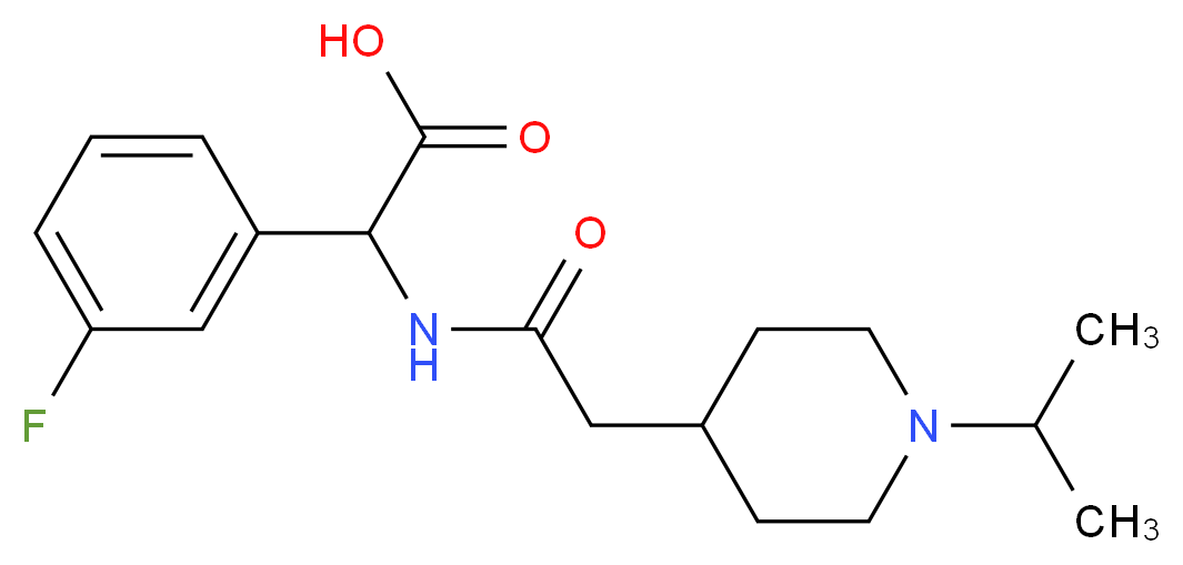 (3-fluorophenyl){[(1-isopropyl-4-piperidinyl)acetyl]amino}acetic acid_分子结构_CAS_)