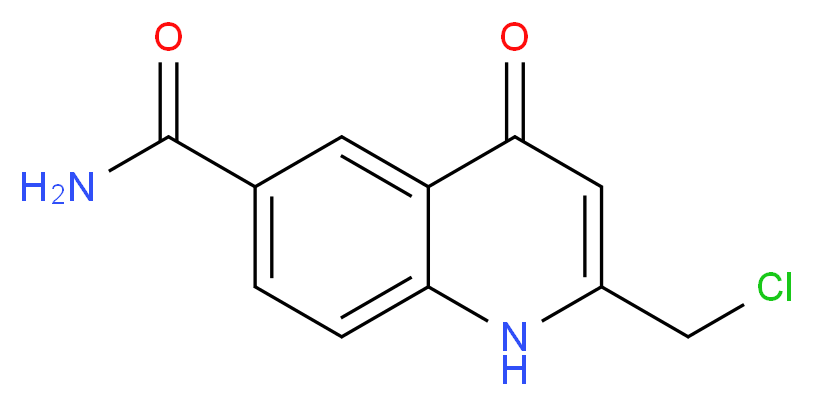 2-(chloromethyl)-4-oxo-1,4-dihydroquinoline-6-carboxamide_分子结构_CAS_946755-57-3