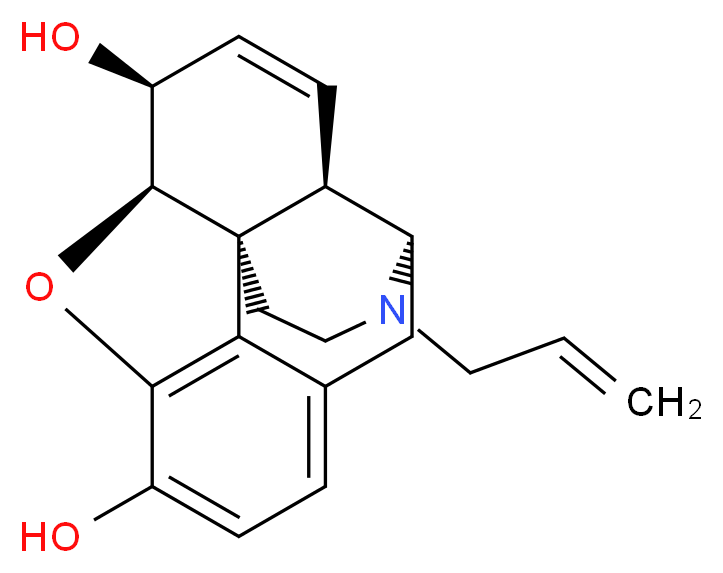 (1S,5R,13R,14S,17R)-4-(prop-2-en-1-yl)-12-oxa-4-azapentacyclo[9.6.1.0<sup>1</sup>,<sup>1</sup><sup>3</sup>.0<sup>5</sup>,<sup>1</sup><sup>7</sup>.0<sup>7</sup>,<sup>1</sup><sup>8</sup>]octadeca-7,9,11(18),15-tetraene-10,14-diol_分子结构_CAS_62-67-9