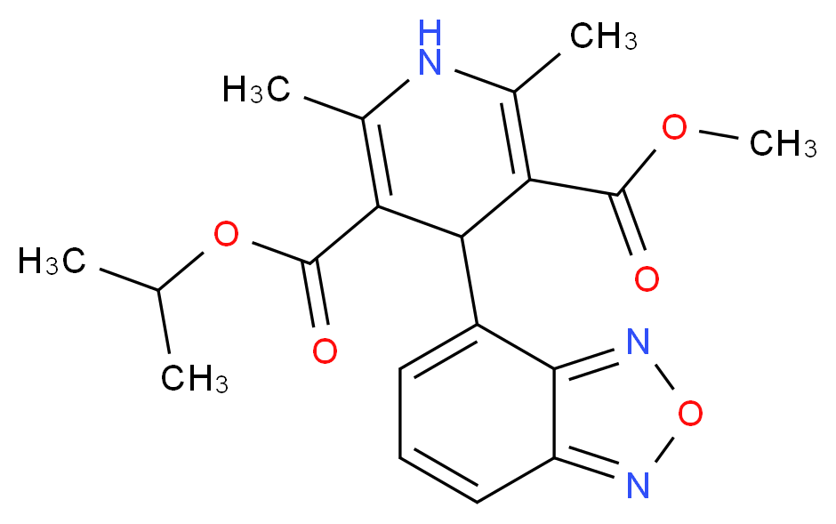 3-methyl 5-propan-2-yl 4-(2,1,3-benzoxadiazol-4-yl)-2,6-dimethyl-1,4-dihydropyridine-3,5-dicarboxylate_分子结构_CAS_75695-93-1