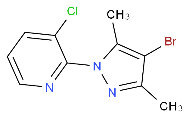 2-(4-Bromo-3,5-dimethyl-1H-pyrazol-1-yl)-3-chloropyridine_分子结构_CAS_1150271-21-8)