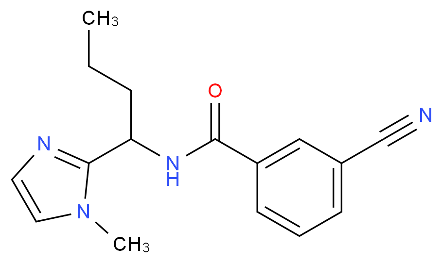 3-cyano-N-[1-(1-methyl-1H-imidazol-2-yl)butyl]benzamide_分子结构_CAS_)