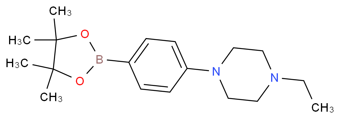 1-ethyl-4-[4-(tetramethyl-1,3,2-dioxaborolan-2-yl)phenyl]piperazine_分子结构_CAS_656257-45-3