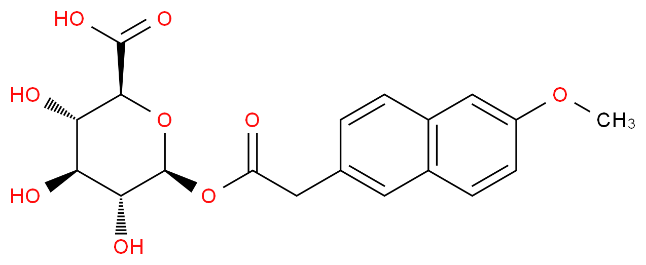 (2S,3S,4S,5R,6S)-3,4,5-trihydroxy-6-{[2-(6-methoxynaphthalen-2-yl)acetyl]oxy}oxane-2-carboxylic acid_分子结构_CAS_91488-21-0