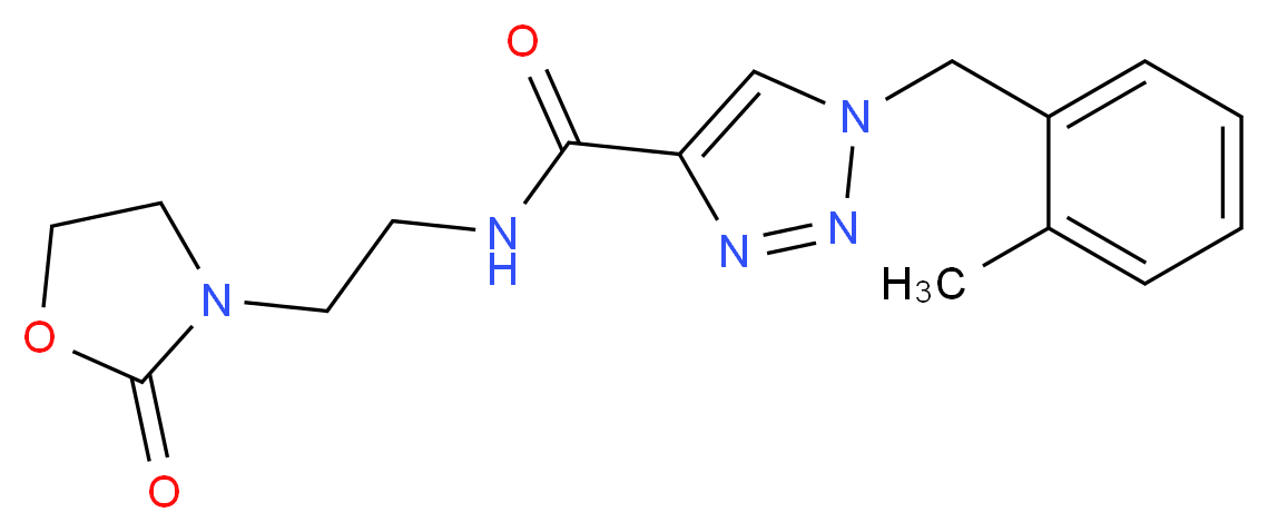 1-(2-methylbenzyl)-N-[2-(2-oxo-1,3-oxazolidin-3-yl)ethyl]-1H-1,2,3-triazole-4-carboxamide_分子结构_CAS_)
