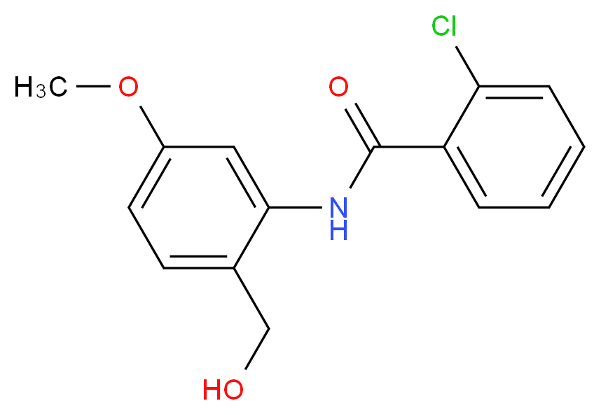 2-chloro-N-[2-(hydroxymethyl)-5-methoxyphenyl]benzamide_分子结构_CAS_196938-30-4
