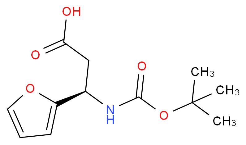 BOC-(R)-3-AMINO-3-(2-FURYL)-PROPIONIC ACID_分子结构_CAS_1217725-33-1)