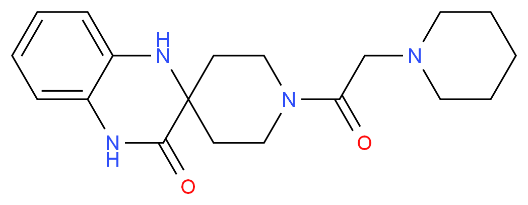 1-(1-piperidinylacetyl)-1',4'-dihydro-3'H-spiro[piperidine-4,2'-quinoxalin]-3'-one_分子结构_CAS_)