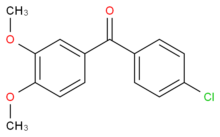 (4-chlorophenyl)(3,4-dimethoxyphenyl)methanone_分子结构_CAS_116412-83-0