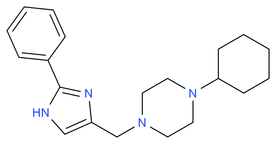 1-cyclohexyl-4-[(2-phenyl-1H-imidazol-4-yl)methyl]piperazine_分子结构_CAS_)