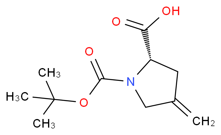 (S)-1-(tert-Butoxycarbonyl)-4-Methylenepyrrolidine-2-carboxylic acid_分子结构_CAS_84348-38-9)