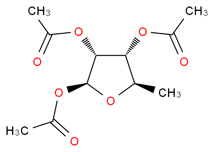 5-Deoxy-1,2,3-triacetyl-5-deoxy-β-D-ribose_分子结构_CAS_62211-93-2)