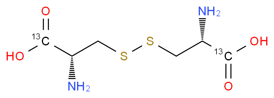 (2S)-2-amino-3-{[(2S)-2-amino-2-carboxy(-<sup>1</sup><sup>3</sup>C)ethyl]disulfanyl}(1-<sup>1</sup><sup>3</sup>C)propanoic acid_分子结构_CAS_136743-62-9