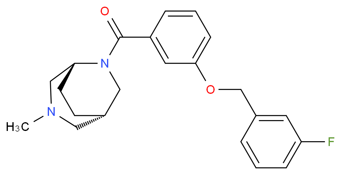 (1S*,5R*)-6-{3-[(3-fluorobenzyl)oxy]benzoyl}-3-methyl-3,6-diazabicyclo[3.2.2]nonane_分子结构_CAS_)
