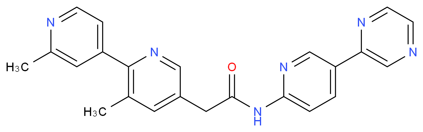 2-[5-methyl-6-(2-methylpyridin-4-yl)pyridin-3-yl]-N-[5-(pyrazin-2-yl)pyridin-2-yl]acetamide_分子结构_CAS_1243244-14-5