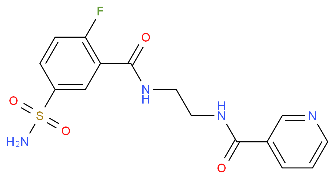 N-(2-{[5-(aminosulfonyl)-2-fluorobenzoyl]amino}ethyl)nicotinamide_分子结构_CAS_)