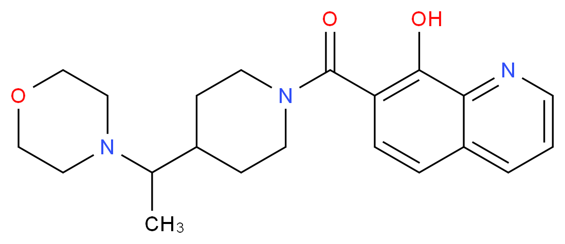 7-({4-[1-(4-morpholinyl)ethyl]-1-piperidinyl}carbonyl)-8-quinolinol_分子结构_CAS_)