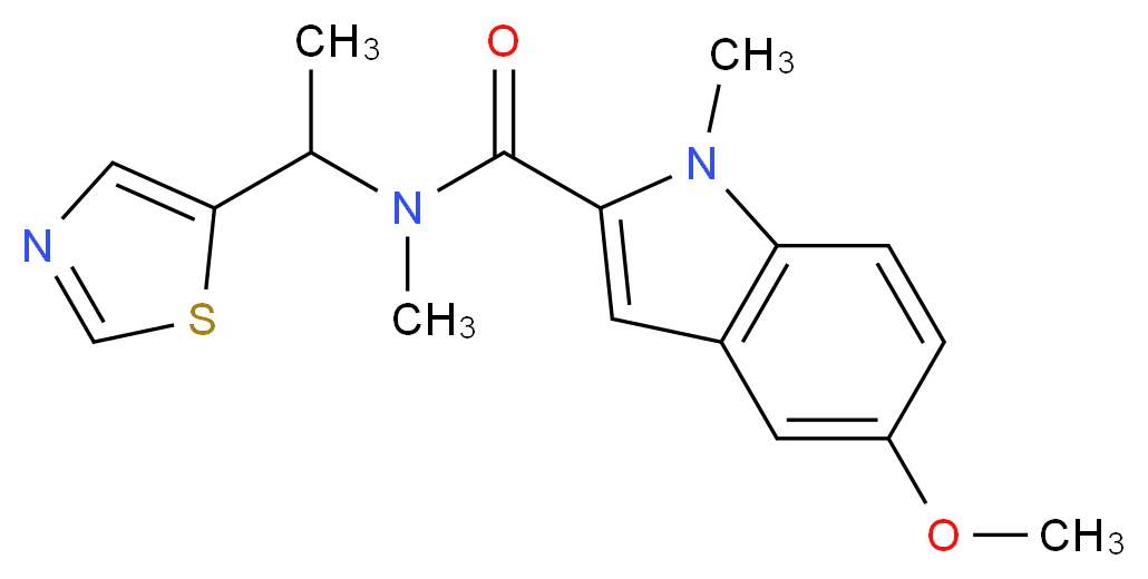 5-methoxy-N,1-dimethyl-N-[1-(1,3-thiazol-5-yl)ethyl]-1H-indole-2-carboxamide_分子结构_CAS_)