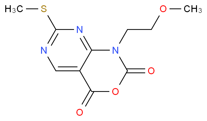 1-(2-methoxyethyl)-7-(methylsulfanyl)-1H,2H,4H-pyrimido[4,5-d][1,3]oxazine-2,4-dione_分子结构_CAS_76360-93-5