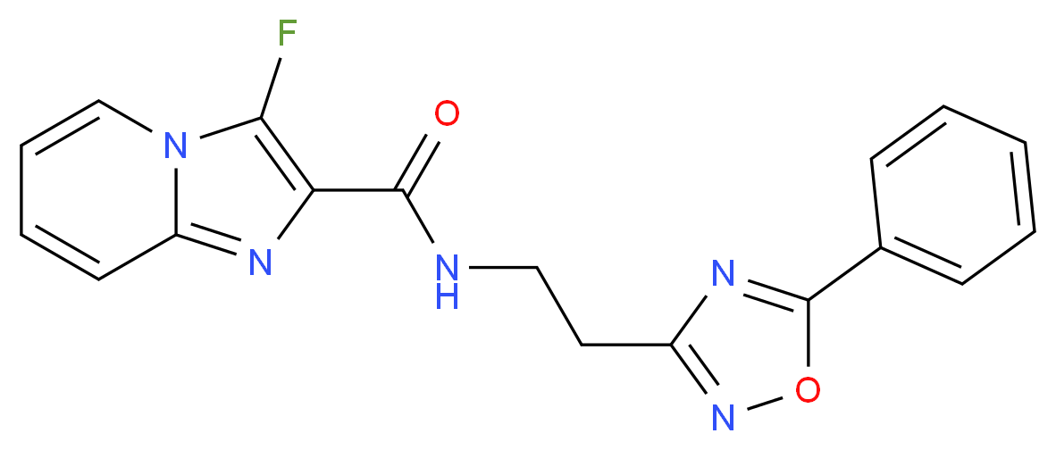 3-fluoro-N-[2-(5-phenyl-1,2,4-oxadiazol-3-yl)ethyl]imidazo[1,2-a]pyridine-2-carboxamide_分子结构_CAS_)