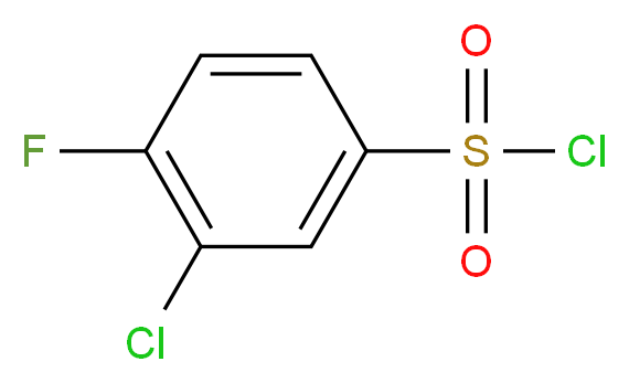 3-Chloro-4-fluorobenzenesulphonyl chloride 98%_分子结构_CAS_91170-93-3)