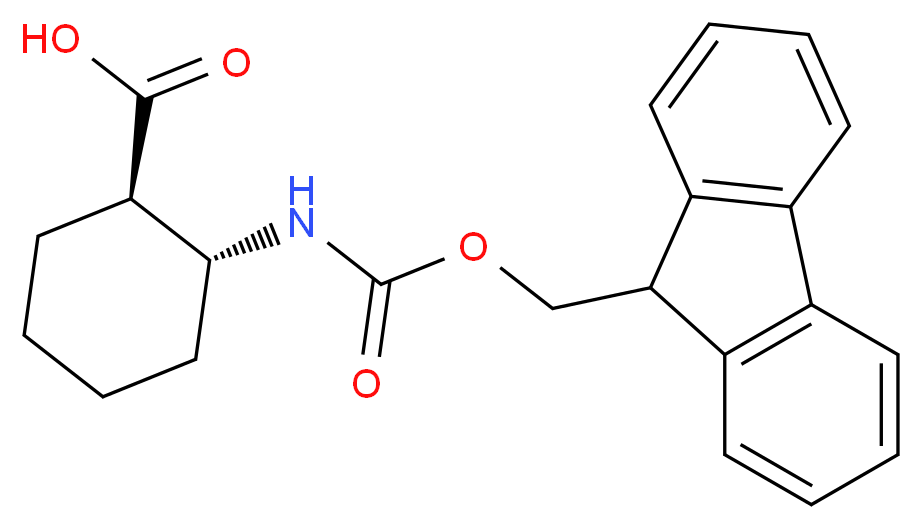 Fmoc-(&plusmn;)-trans-2-aminocyclohexane-1-carboxylic acid_分子结构_CAS_389057-34-5)