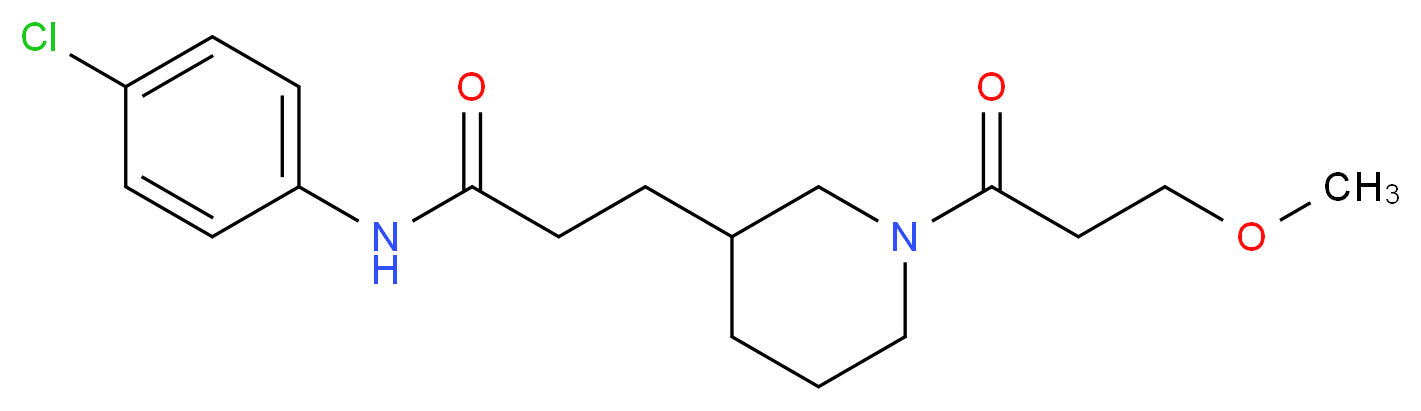 N-(4-chlorophenyl)-3-[1-(3-methoxypropanoyl)-3-piperidinyl]propanamide_分子结构_CAS_)