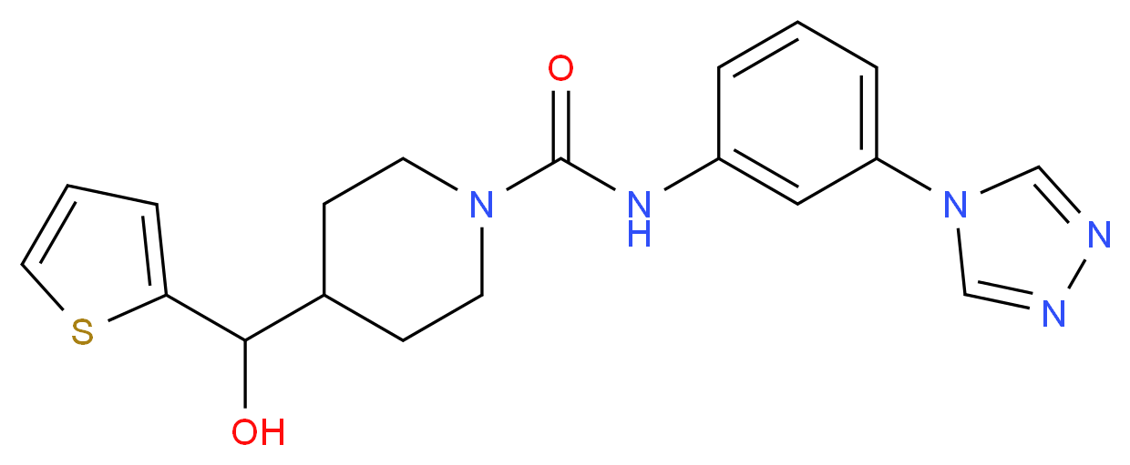 4-[hydroxy(2-thienyl)methyl]-N-[3-(4H-1,2,4-triazol-4-yl)phenyl]piperidine-1-carboxamide_分子结构_CAS_)