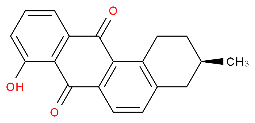 (3R)-8-hydroxy-3-methyl-1,2,3,4,7,12-hexahydrotetraphene-7,12-dione_分子结构_CAS_681001-30-9
