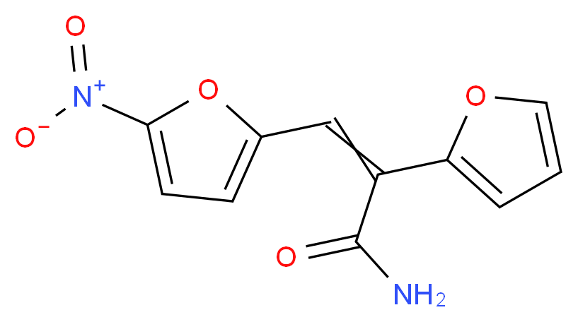 2-(furan-2-yl)-3-(5-nitrofuran-2-yl)prop-2-enamide_分子结构_CAS_3688-53-7