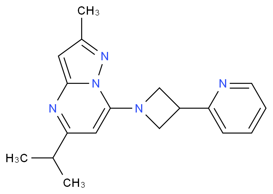 5-isopropyl-2-methyl-7-[3-(2-pyridinyl)-1-azetidinyl]pyrazolo[1,5-a]pyrimidine_分子结构_CAS_)