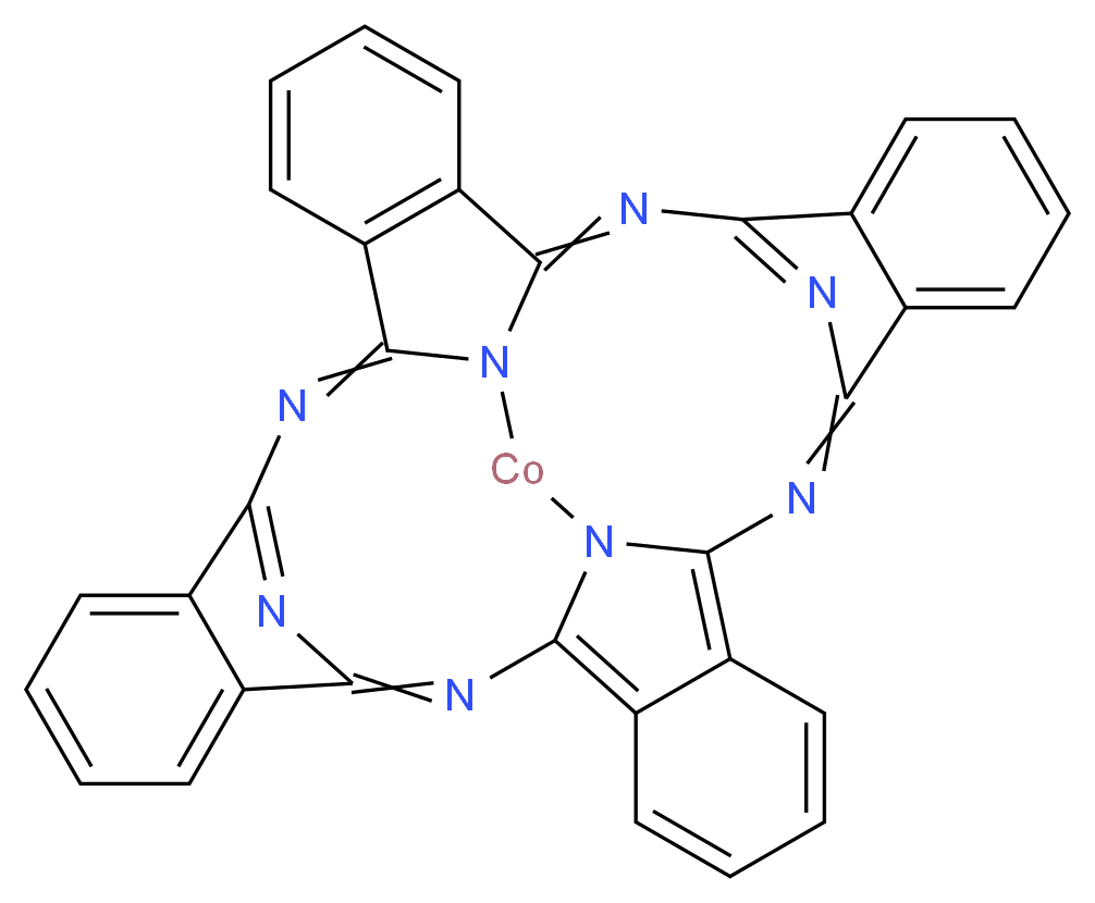 9,18,27,36,37,39,40,41-octaaza-38-cobaltadecacyclo[17.17.3.1^{10,17}.1^{28,35}.0^{2,7}.0^{8,37}.0^{11,16}.0^{20,25}.0^{26,39}.0^{29,34}]hentetraconta-1,3,5,7,9,11,13,15,17(41),18,20,22,24,26,28(40),29,31,33,35-nonadecaene_分子结构_CAS_3317-67-7