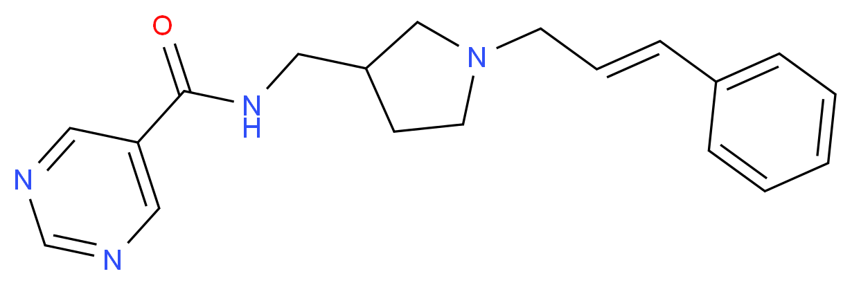 N-({1-[(2E)-3-phenylprop-2-en-1-yl]pyrrolidin-3-yl}methyl)pyrimidine-5-carboxamide_分子结构_CAS_)