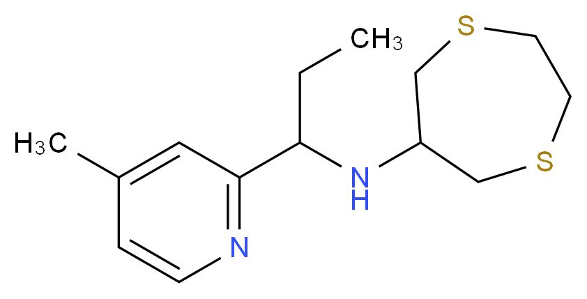 1,4-dithiepan-6-yl[1-(4-methylpyridin-2-yl)propyl]amine_分子结构_CAS_)