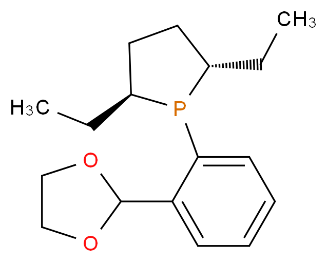 (2S,5S)-1-[2-(1,3-dioxolan-2-yl)phenyl]-2,5-diethylphospholane_分子结构_CAS_1314246-02-0