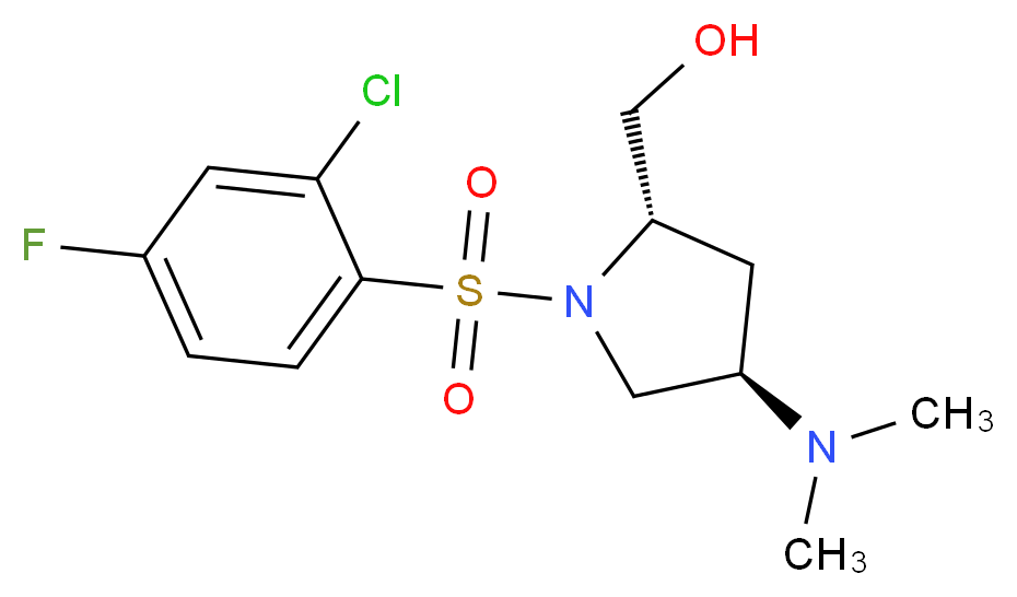 [(2S,4R)-1-[(2-chloro-4-fluorophenyl)sulfonyl]-4-(dimethylamino)pyrrolidin-2-yl]methanol_分子结构_CAS_)