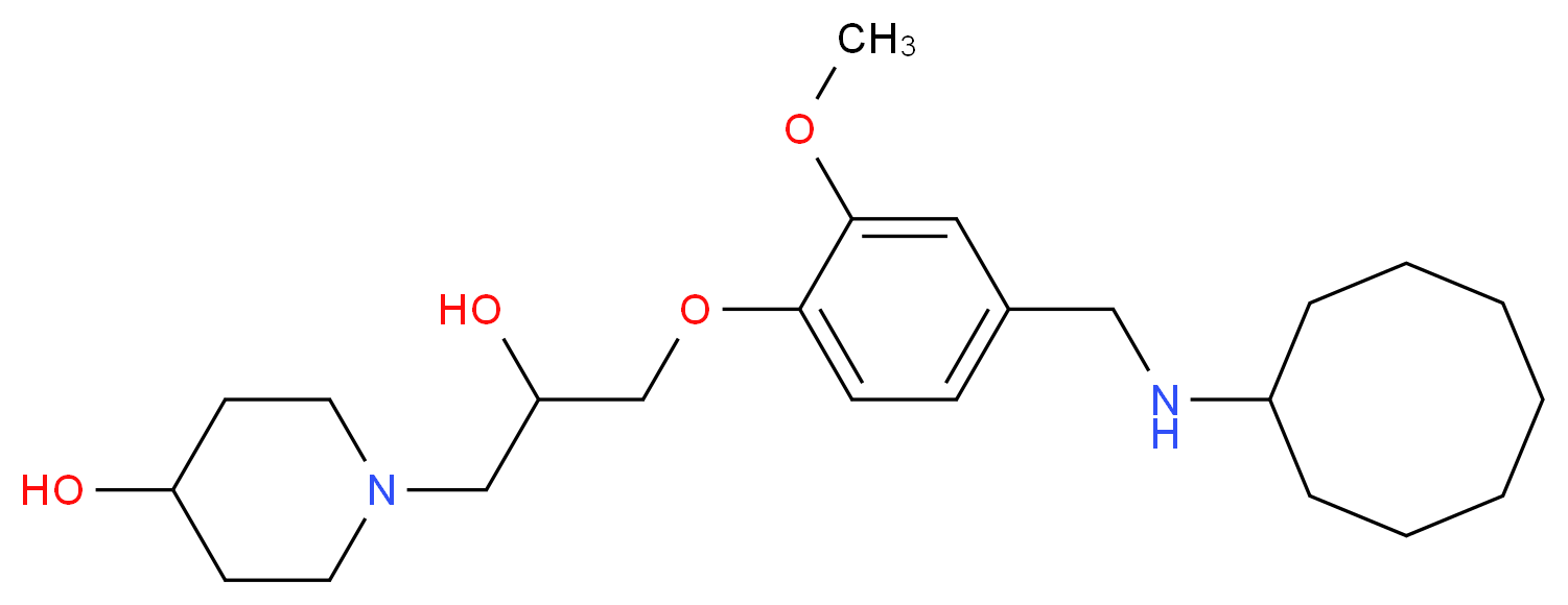 1-(3-{4-[(cyclooctylamino)methyl]-2-methoxyphenoxy}-2-hydroxypropyl)-4-piperidinol_分子结构_CAS_)
