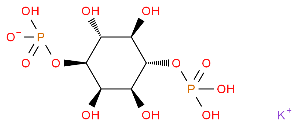 potassium (1R,2R,3R,4R,5S,6R)-2,3,5,6-tetrahydroxy-4-(phosphonooxy)cyclohexyl hydrogen phosphate_分子结构_CAS_103476-30-8