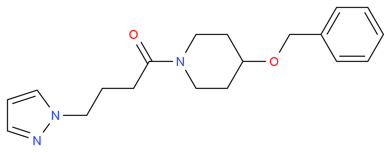 4-(benzyloxy)-1-[4-(1H-pyrazol-1-yl)butanoyl]piperidine_分子结构_CAS_)